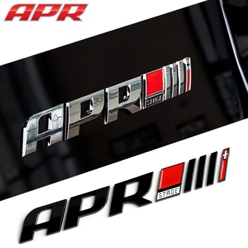 

3D ABS APR Stage III 3+ Rear Trunk Badge Emblem Sticker Decals For VW GOLF Audi R8 RS A3 A4 Q5