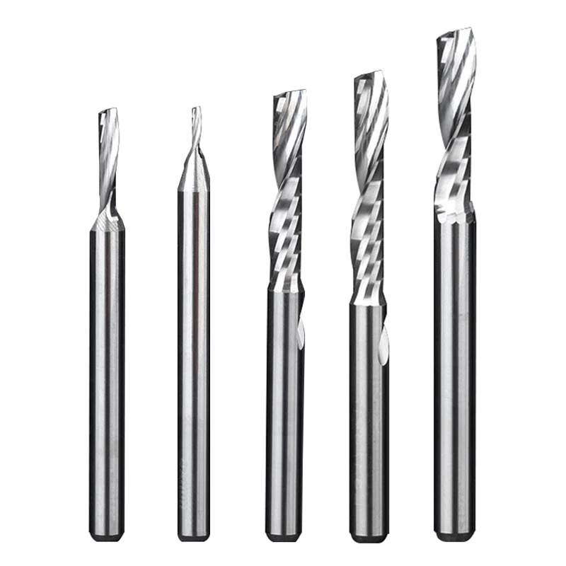 

1pc 3A 3.175/4/5/6mm Milling Cutter One Flute Spiral Up Cut Router Bit Tungsten Steel Solid Carbide End Mill Wood Tools