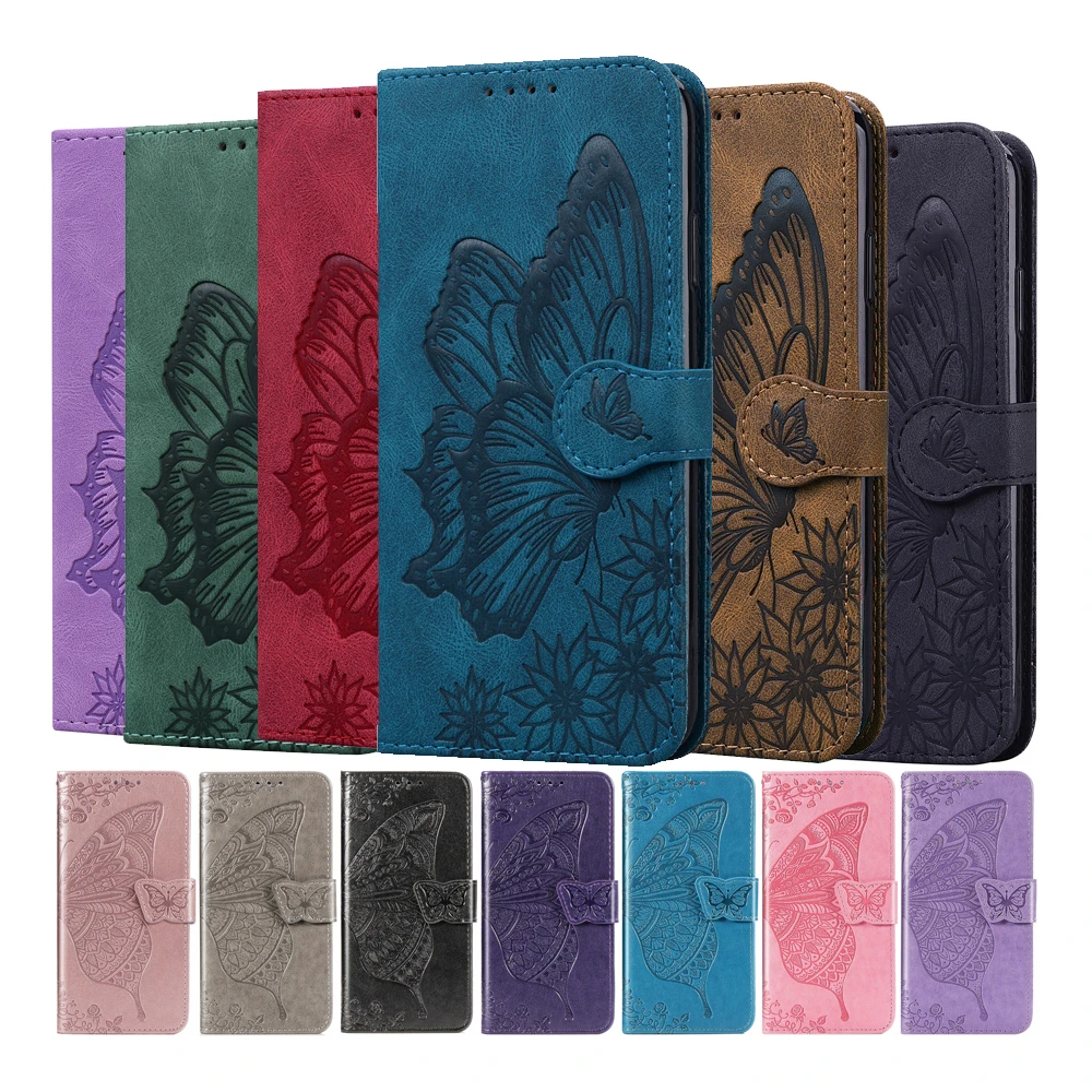 

Butterfly Etui Wallet Flip Stand Cases For iPhone 12 11 Pro Max XR X XS 6 6S 7 8 Leather Stand Cover For Nokia 2.4 3.4 5.4 Cases