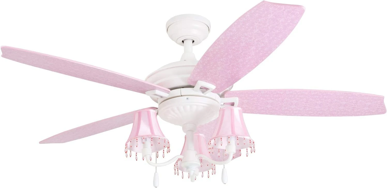 

48 Inch Style Indoor LED Ceiling Fan with Light, Pull Chain, Three Mounting Options, 5 Dual Finish Blades, Reversible Motor 506