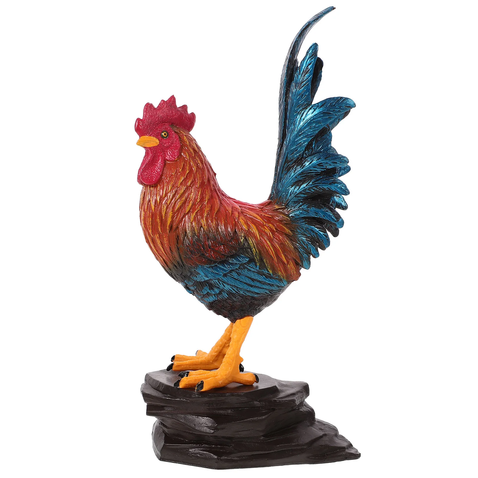 

1 set of Garden Rooster Figurine Realistic Rooster Statue Simulation Rooster Prop Tabletop Rooster