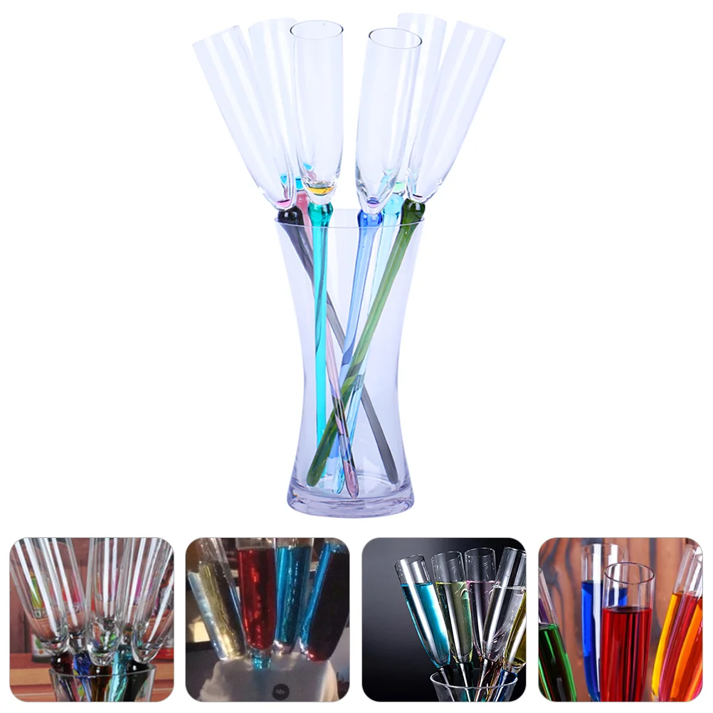 

6pcs Champagne Flutes Unbreakable Champagne Glasses for Wedding Toasting Long Stem Glasses Cocktail Highball Cup for Birthday