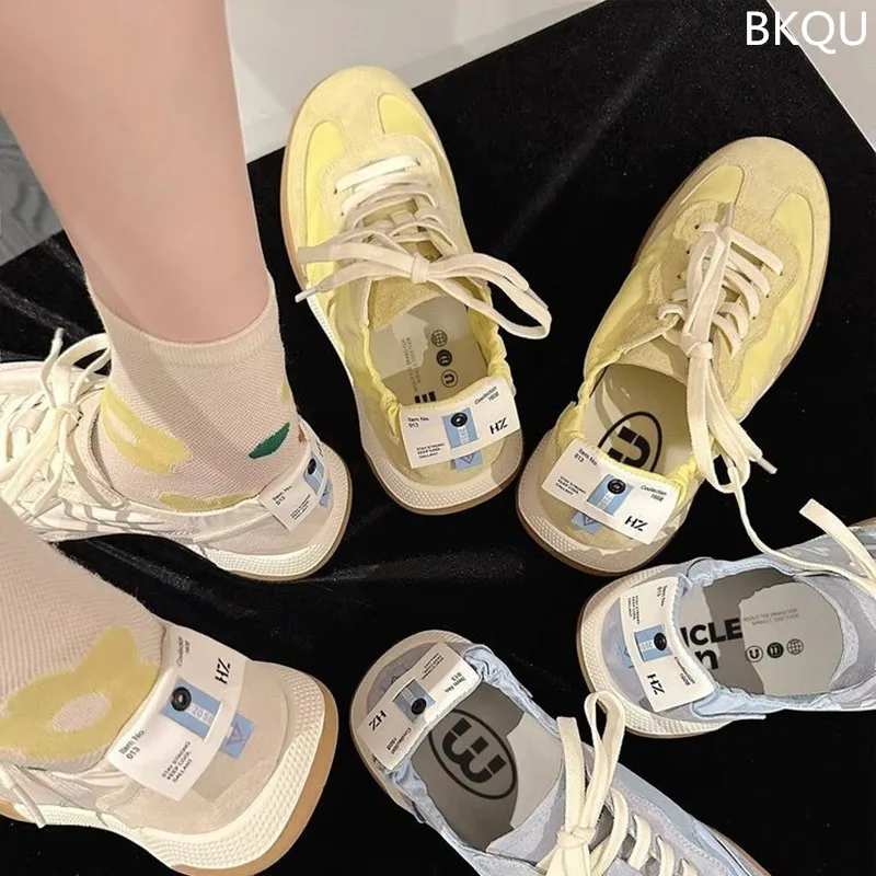 For Women's 2023 Summer New Casual Sports Versatile Lace Up Tennis Off White Shoes