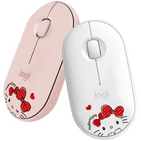 kawaii hello kitty mute wireless mouse boys and girls cute cartoon rechargeable desktop laptop mouse birthday gift