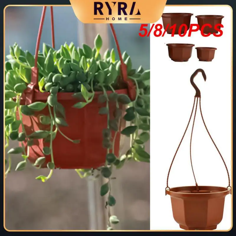 

5/8/10PCS Flowerpot Octagonal Indoor And Outdoor Hanging Basket Multifunctional With Hook Storage Basket Organization Storage