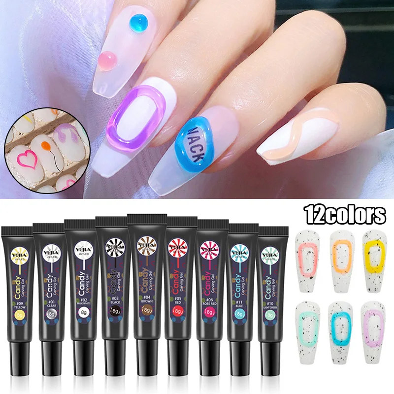 

Корея 5D шланг стереоскопический лак для ногтей карамельных цветов Твердый лак для резьбы Маникюр долговечный лак для ногтей