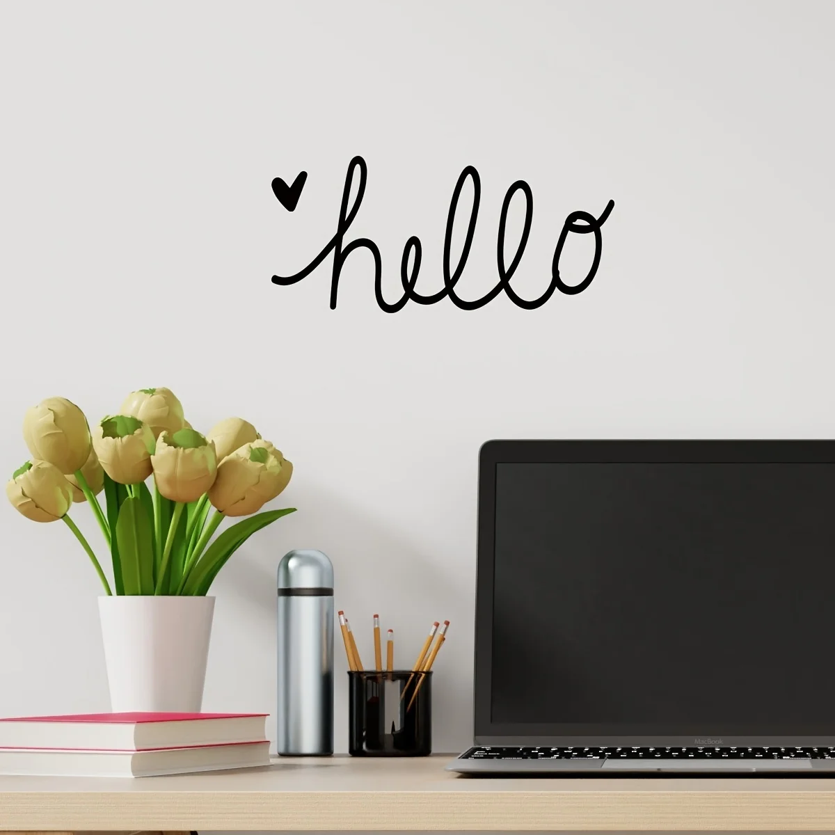 1 лист черная буква Hello Настенная Наклейка английский искусство слов для декора