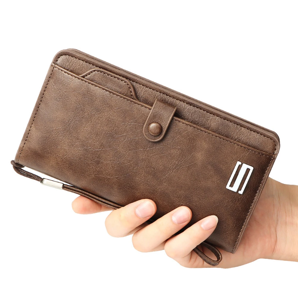 New Vintage Men's Wallet Multi-card Zipper Short Money Clip Anti-theft Brush Rfid Handbags Card Holder Large Capacity Coin Purse