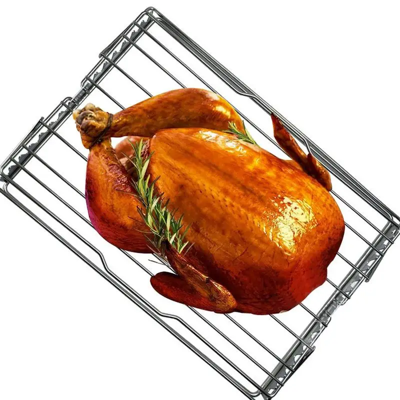 

Grill Rack Stainless Steel Chicken Rack Chicken Leg Wing Rack For Grill Smoker Rack Rustproof Drumstick Holder For Perfect Cook