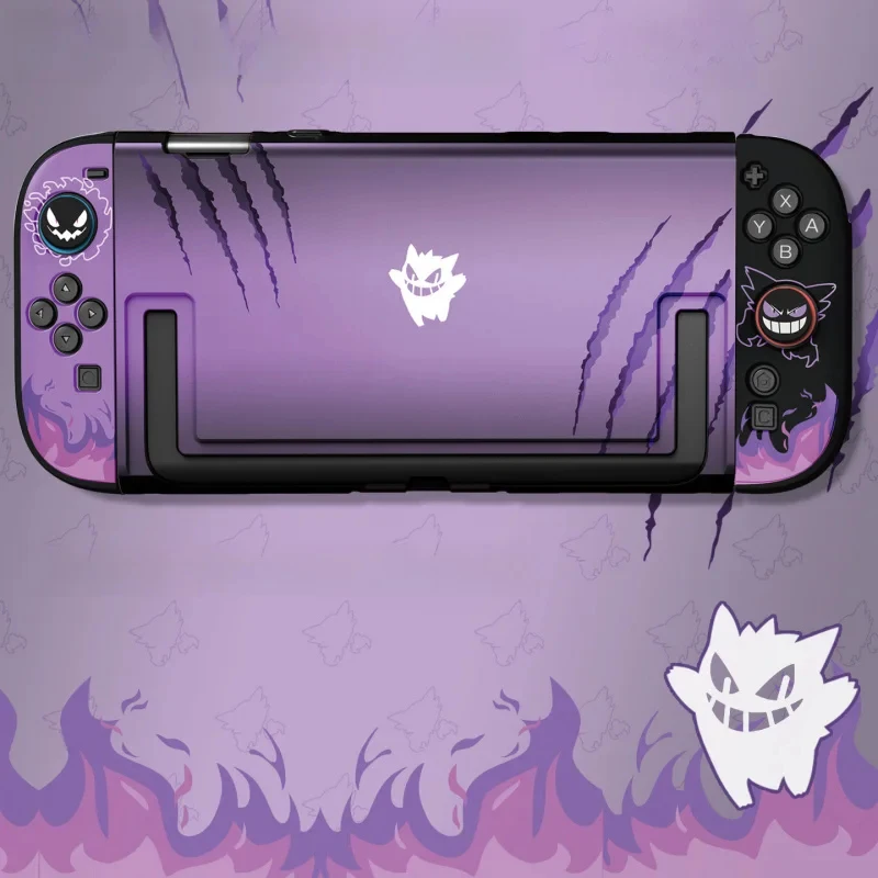 Фото Защитный чехол Anime Purple Gengar для Nintendo Switch 2/OLED/контроллеров Switch, съемный жесткий чехол-док-станция для Joy-Con №3
