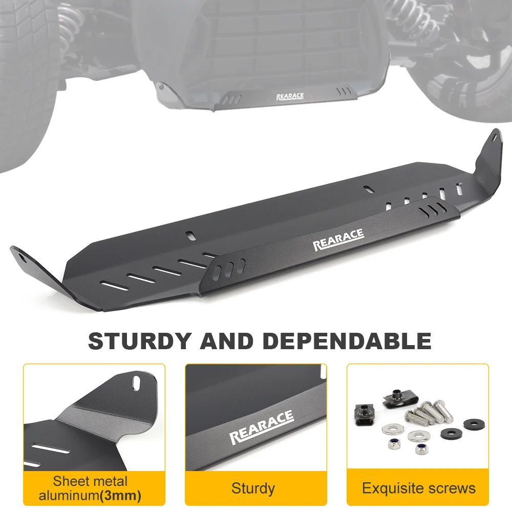 Фото Подходит для Can-Am Ryker 600/900 Rally Sport 2019-2024 2025 UTV, нижняя защита для квадроцикла, передняя алюминиевая защитная пластина радиатора №2