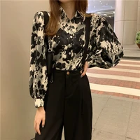qweek vintage womens blouses streetwear harajuku oversized shirt korean style elegant youth long sleeve top chic cool new trend