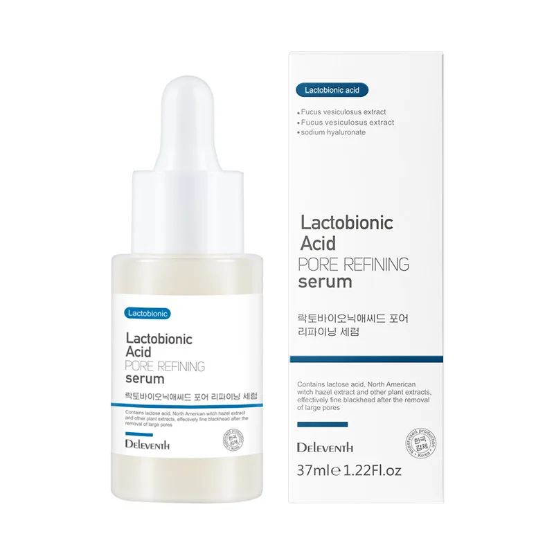 

37ml Lactobionic Acid Repair Pore Shrink Face Serum Hyaluronic Moisturizing Gentle Tender Smooth Skin Ginger Root Firming