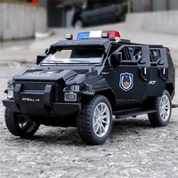 124 jeeps refit alloy american armored car model diecasts metal toy police anti terrorist explosion proof car model kids gifts