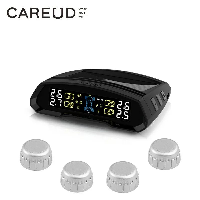 

Система контроля давления в шинах CAREUD TPMS, монитор солнечного типа с 4 внешними датчиками