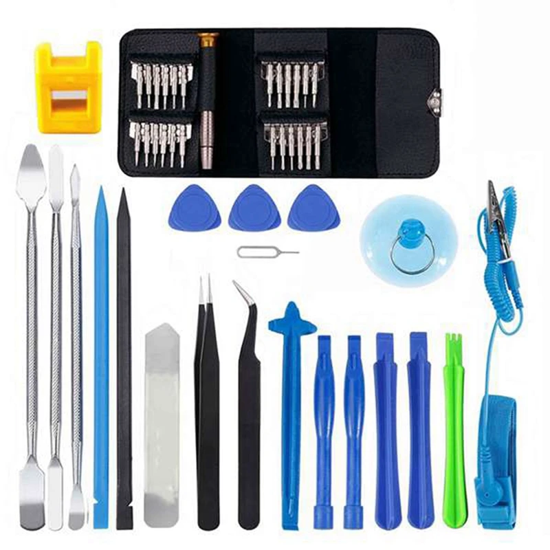 

45PCS Mobile Phone Combination Disassembly Tool, Anti-Static Tweezers, Bracelet, Open Shell And Warped Stick, Sucker