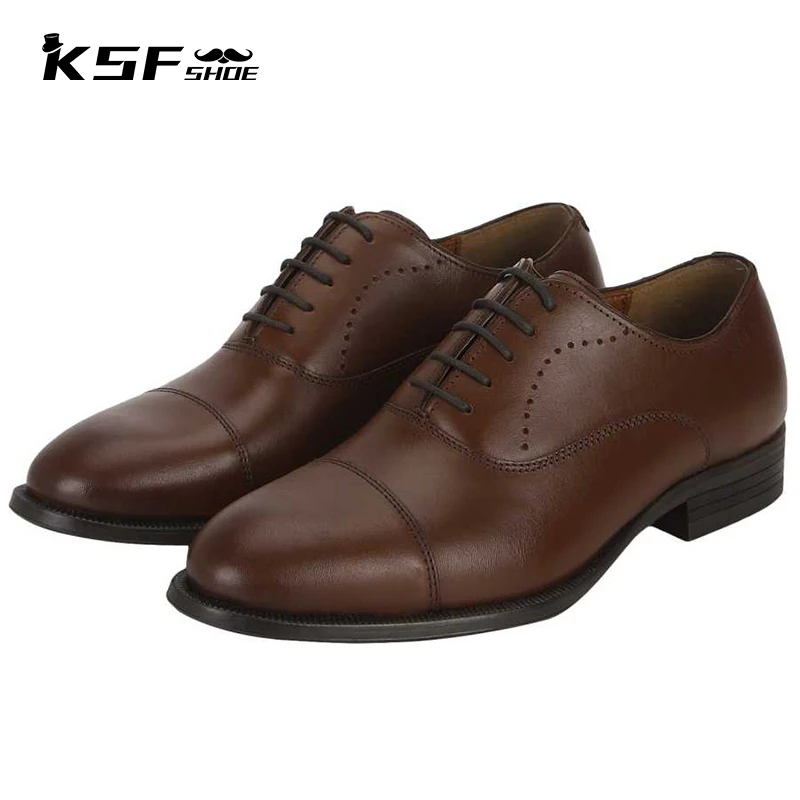 

KSF SHOE Oxford Dress Men Shoes Genuine Leather Fashion Handmade Luxury Designer Office Business Formal Wedding Shoes for Men