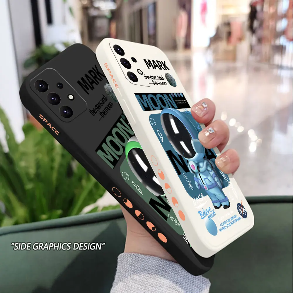 Voyage Astronaut Case For Samsung Galaxy A91 A73 A72 A71 A53 A52 A51 A42 A33 A32 A31 A23 A22 A21S A13 A12 A03S A02S 4G 5G Cover