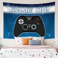 gift for boy gamer printing wall tapestry explosion models game console handle neon light throw cloth window decoration