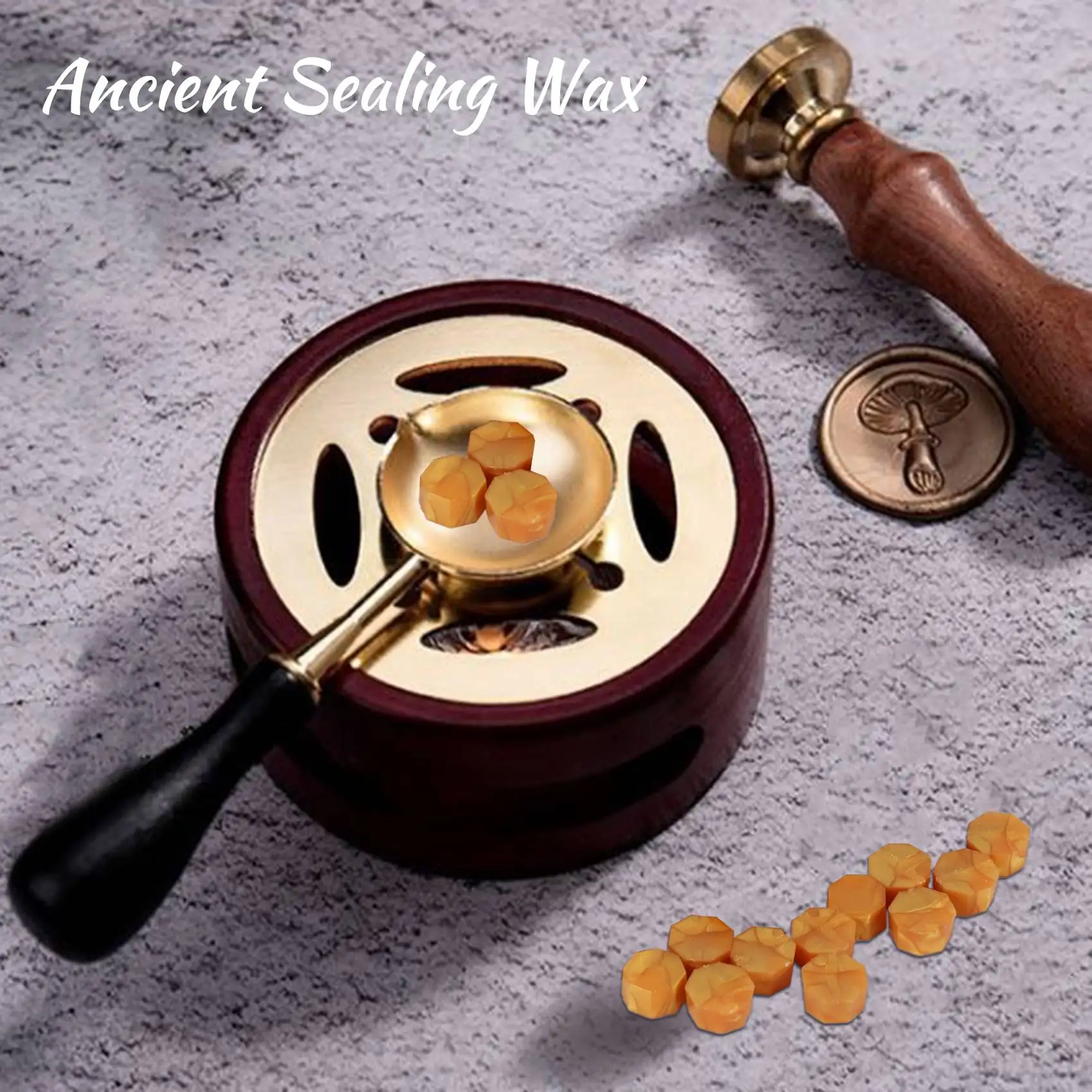 100Pcs Sealing Wax Seal Beans Stamp Beads for Vintage Craft Envelope Wedding Ancient Tools -Golden