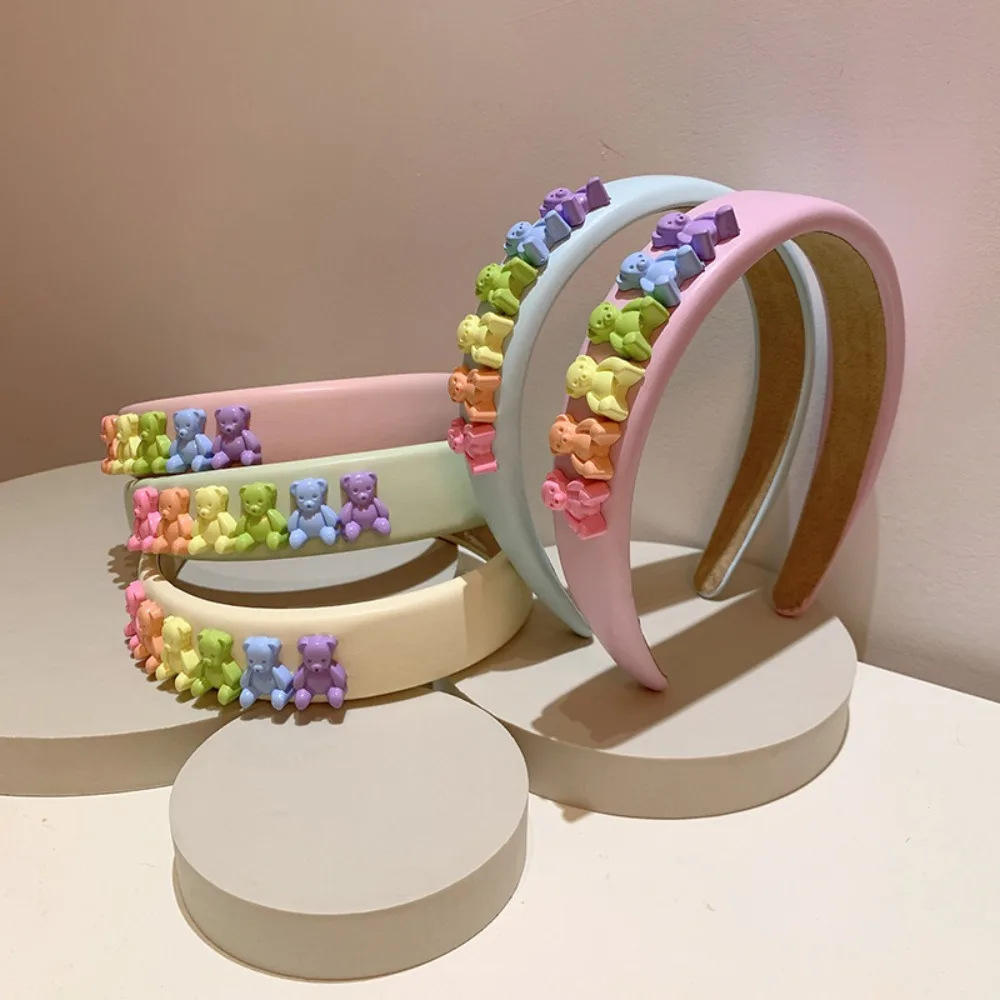 

Lovely Girls Women Padded Candy Color Bear Hairbands Hair Accessories Ornament Accessories