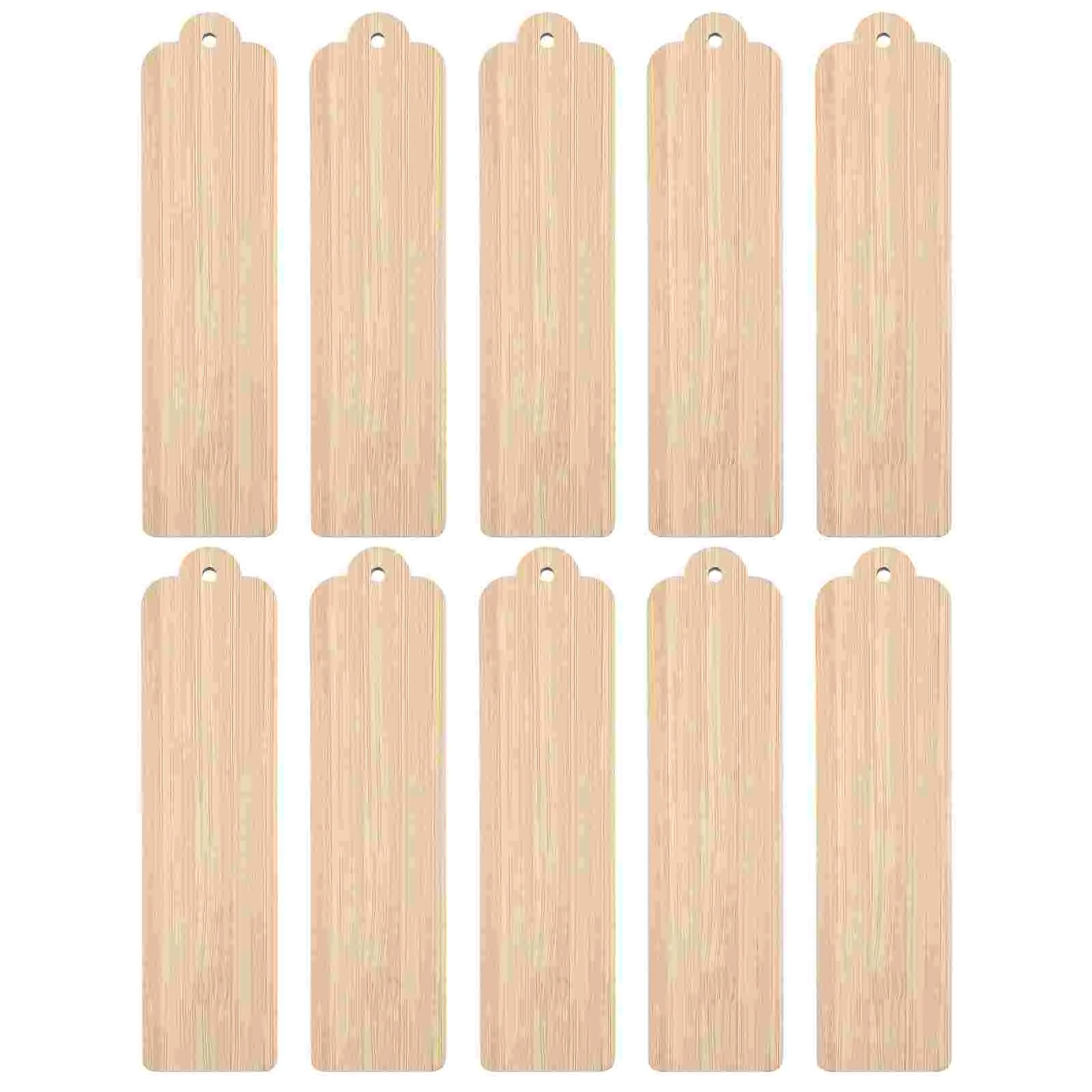 

10 Pcs Wood Crafts Kids Wooden Blank Bookmark Ornaments 11.2X2.6X0.2CM Primary School