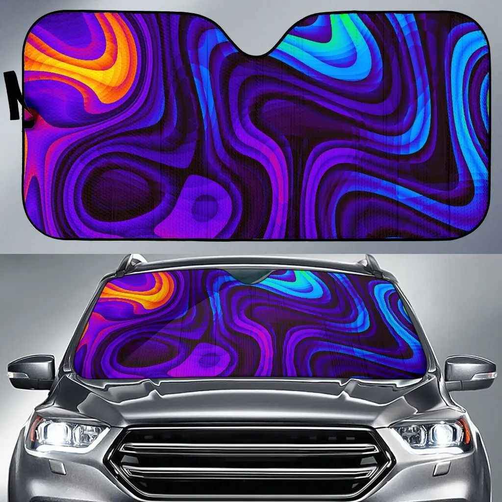 

Dark Psychedelic Trippy Print Car Sun Shade