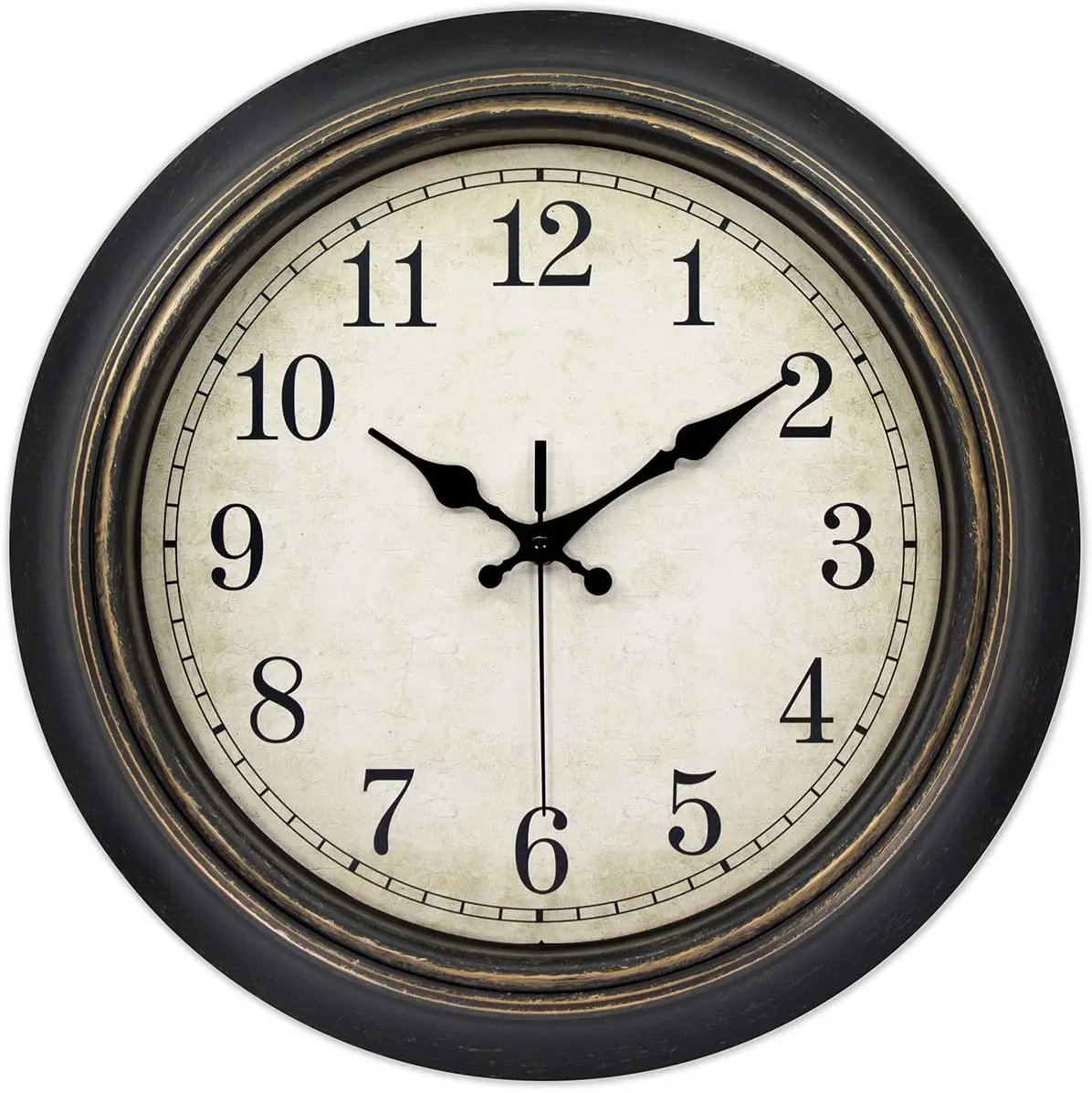

14 Inches Retro Wall Clock, Silent Non Ticking Battery Operated Movement for Home Decor Easy to Read Decorate for Bedroom