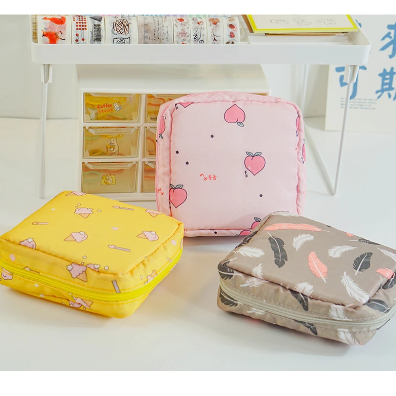 

Women Tampon Storage Bag Waterproof Mini Sanitary Napkin Toiletry Bag Travel Cosmetic Bag Makeup Pouch Data Cable сумка женская