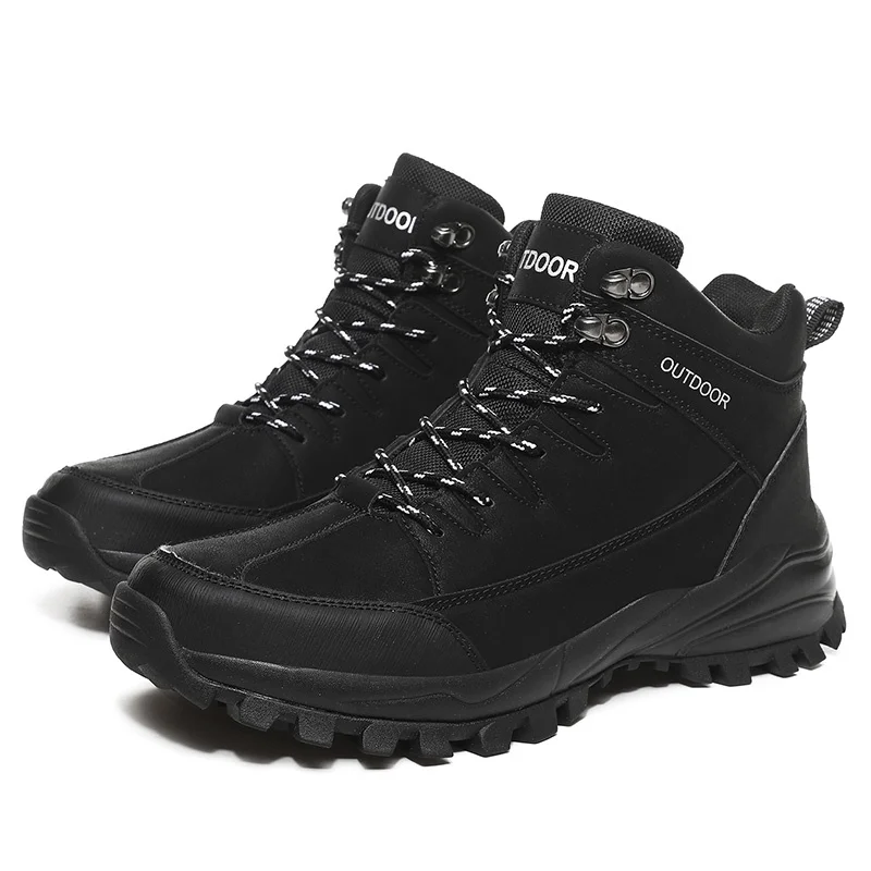 

2022 new high-top hiking shoes plus velvet outdoor sports shoes men's casual shoes large size men's shoes fur warm Ankle Boots