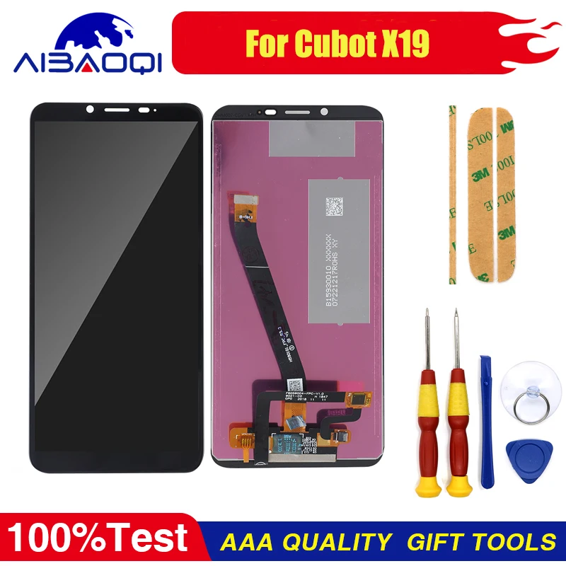 Оригинальный ЖК-дисплей с сенсорным экраном для Cubot X19 X19S, Android 8,1, 2160X1080, 5,93 дюйма, с рамкой, отличные запасные части
