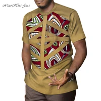 fashion men african clothes dashiki patchwork print shirt tops bazin riche casual cotton men traditional african clothing wyn958