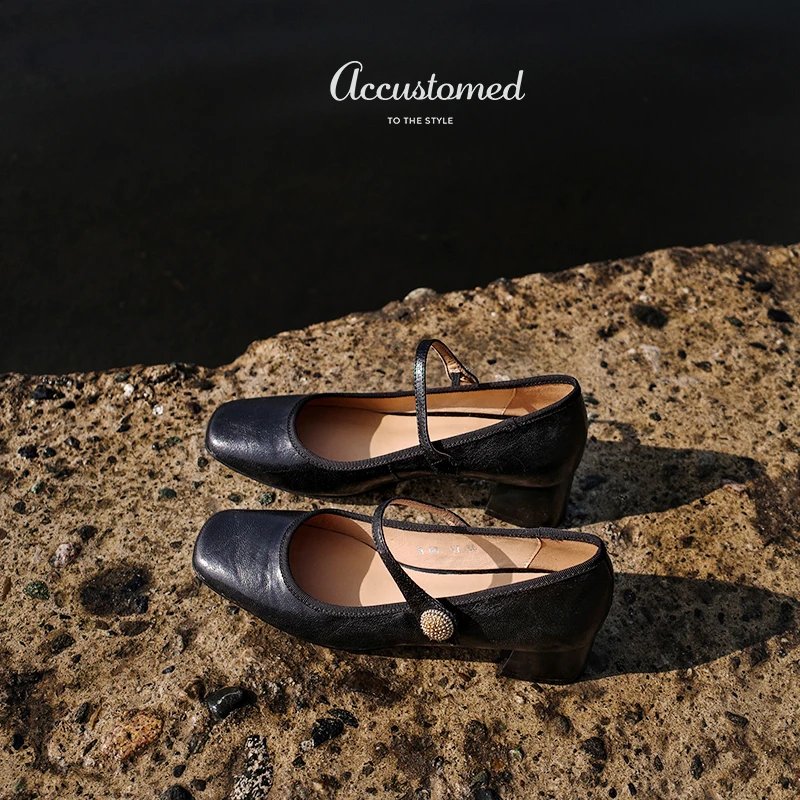 Женские туфли-лодочки во французском стиле элегантные туфли с пряжкой простые на