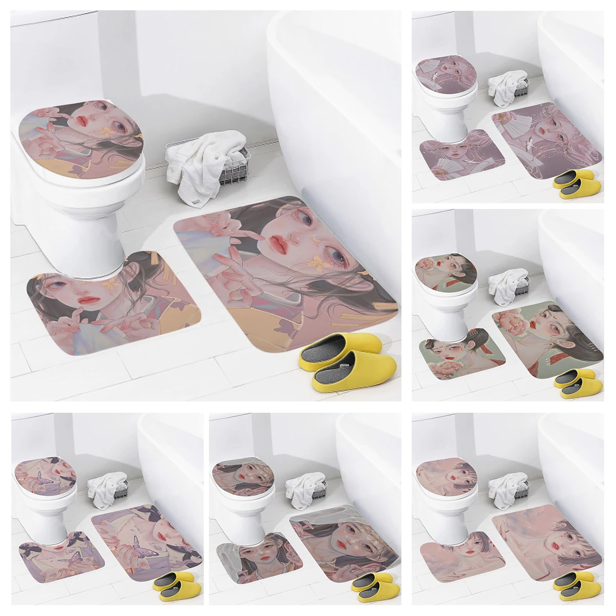 

Домашние напольные коврики для ванной комнаты в натуральном животном стиле, коврик для ног для ванной, современные аксессуары для ванной комнаты, Противоскользящий коврик для ванной