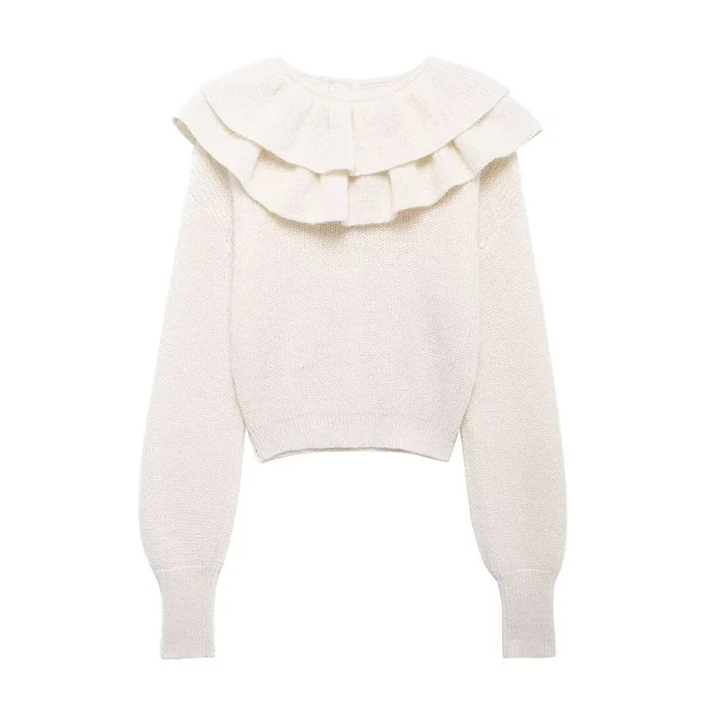 Осенние женские трикотажные топы 2024 модный каскадный пуловер с длинными