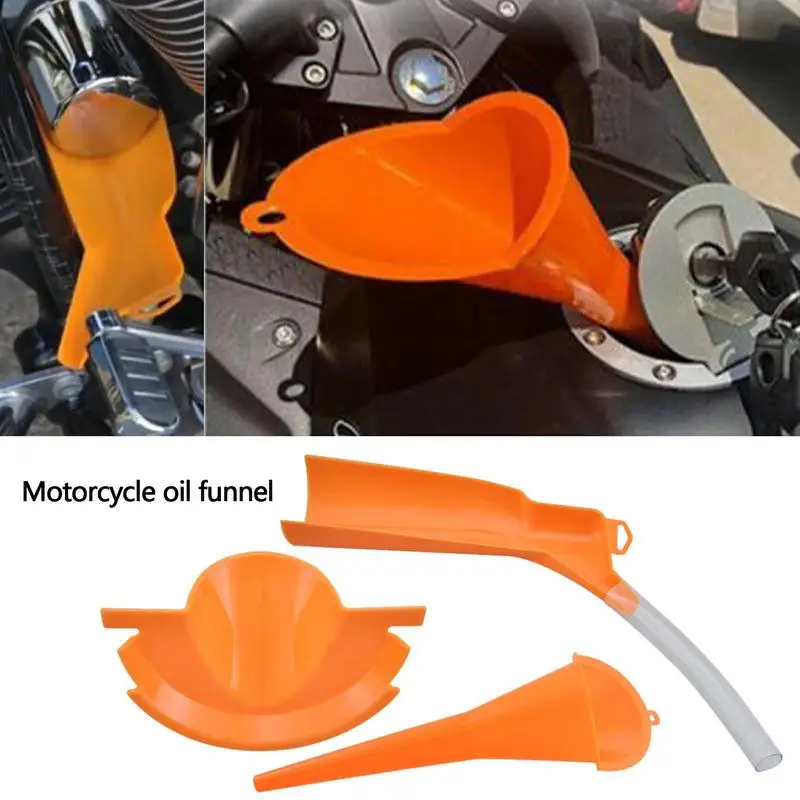 

3 Pack Primary Case Motorcycle Oil Funnel Drip Free Refueling Gasolines Engine Oil Funnel Filter Transfer Tool Auto Accessories