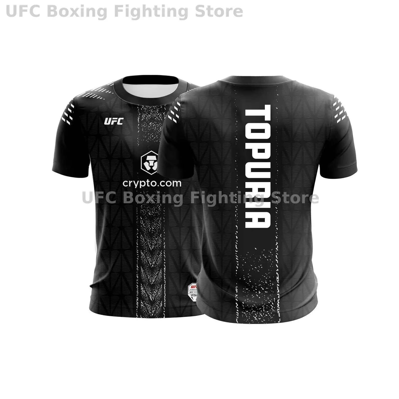 Фото Новое поступление 2025 года, хит продаж Ufc Fighter, боксерский трикотаж, футболка с фанатом, экстремальный спортивный топ с круглым вырезом и коротким рукавом, повседневный модный топ №2