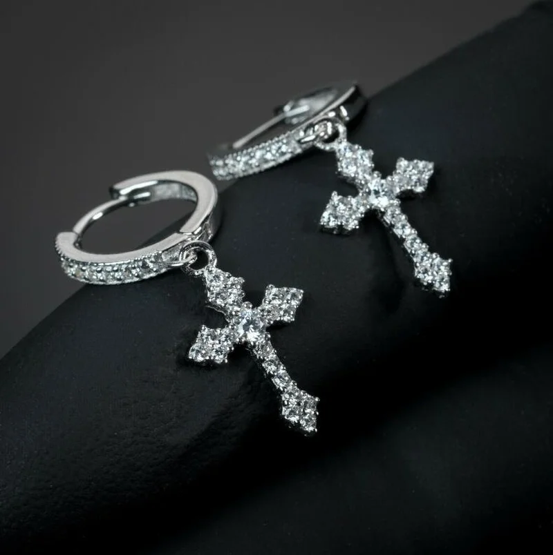 

Stylish Arrow Cross-shape Drop Dangle Earrings for Women/Men Dazzling Crystal Zirconia Hiphop Party Female/Male Fashion Earrings