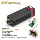 Лазерная головка NEJE N30820 с голубым светом, 20 Вт, 450 нм