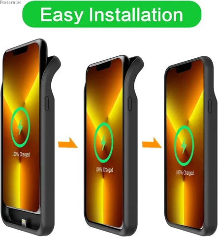 Чехол для зарядного устройства емкостью 10000 мАч для iPhone 13 Pro, беспроводная зарядка, внешний аккумулятор, магнитная крышка для зарядки аккумулятора Magsafe