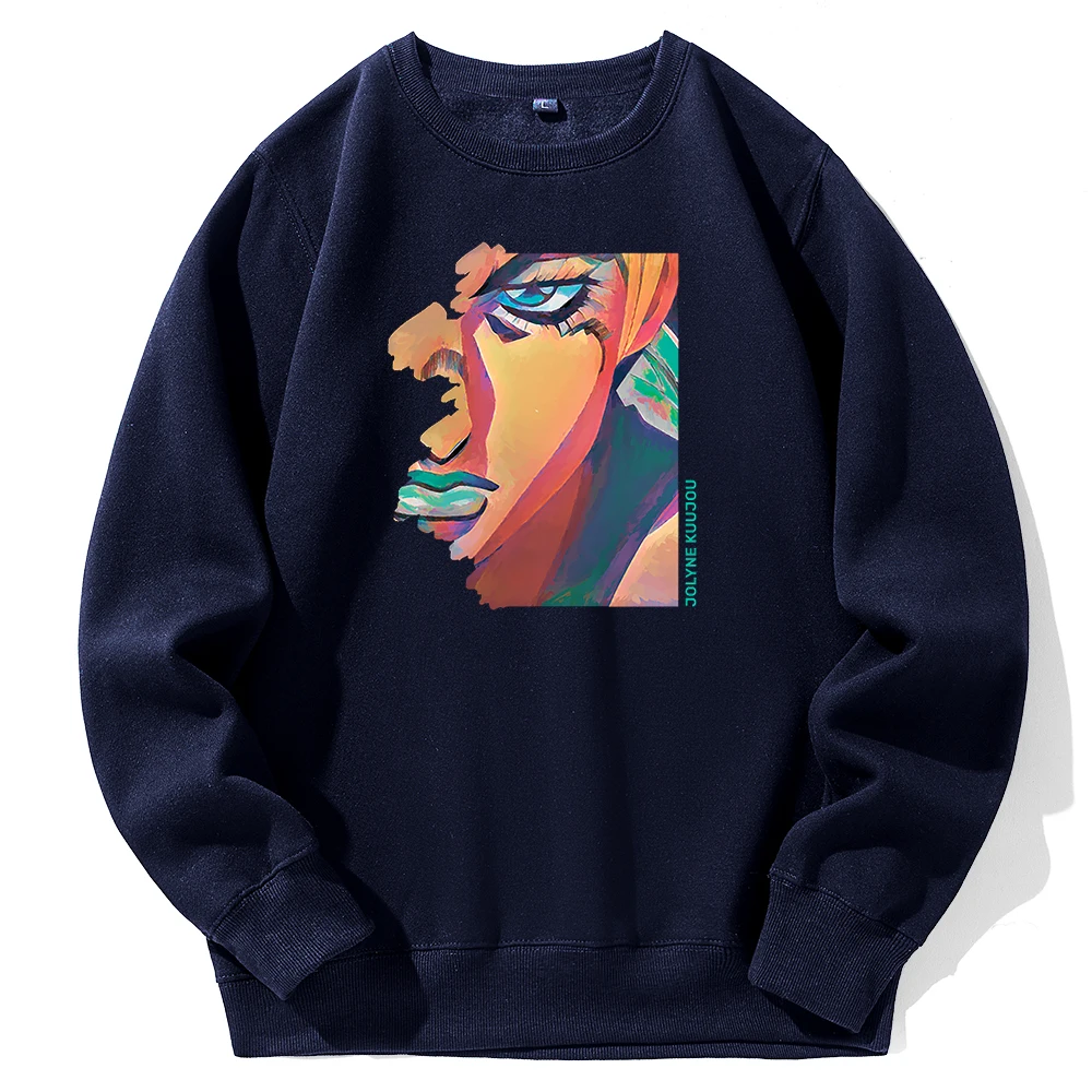 

Мужская толстовка с аниме Jojo Stone Ocean, Весенняя флисовая повседневная одежда, спортивный топ в стиле Харадзюку, мужские повседневные свитшоты...