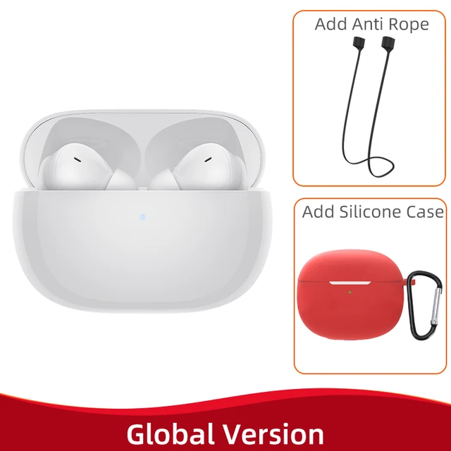 Redmi Buds 4 Pro white Global Version + Anti Rope + Red case