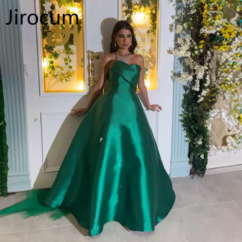 

Jirocum Sweetheart Evening Dress A Line Women's Long Tulle Party Prom Gowns Green Sexy Backless Formal Occasion Dresses 2024 New