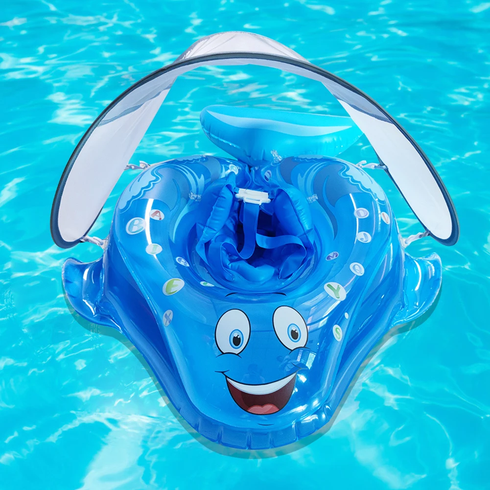 

Baby Toddlers Sunshade Swimming Rings Seat Cute Inflatable Infant Kids Safety Water Toys Float Swim Circle Sports Swimming