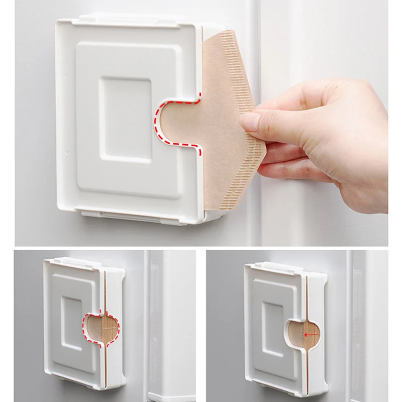 

1Pcs Dustproof for Coffee Filter Paper Storage Box Kitchen Supplies Hand-brewed Japanese Style Plastic 2Colors for Household