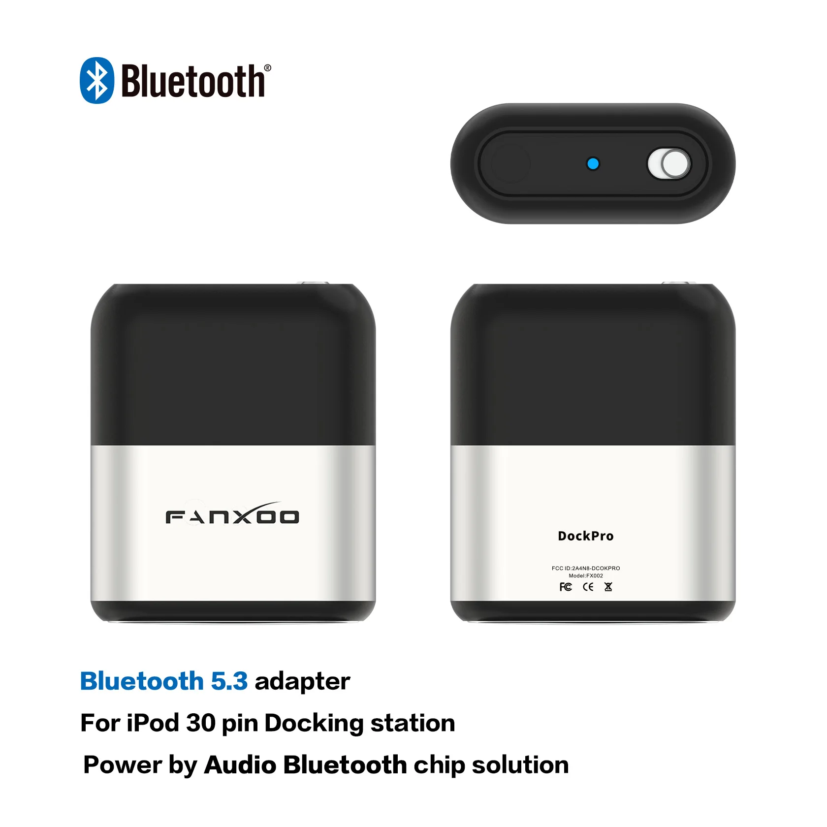 Фото Bluetooth-адаптер Fanxoo 30 Pin 5.3, мини-приемник Bluetooth для Bose Sounddock, JBL, YAMAHA, iPhone, iPod, аналоговых колонок с разъемом Jack №3