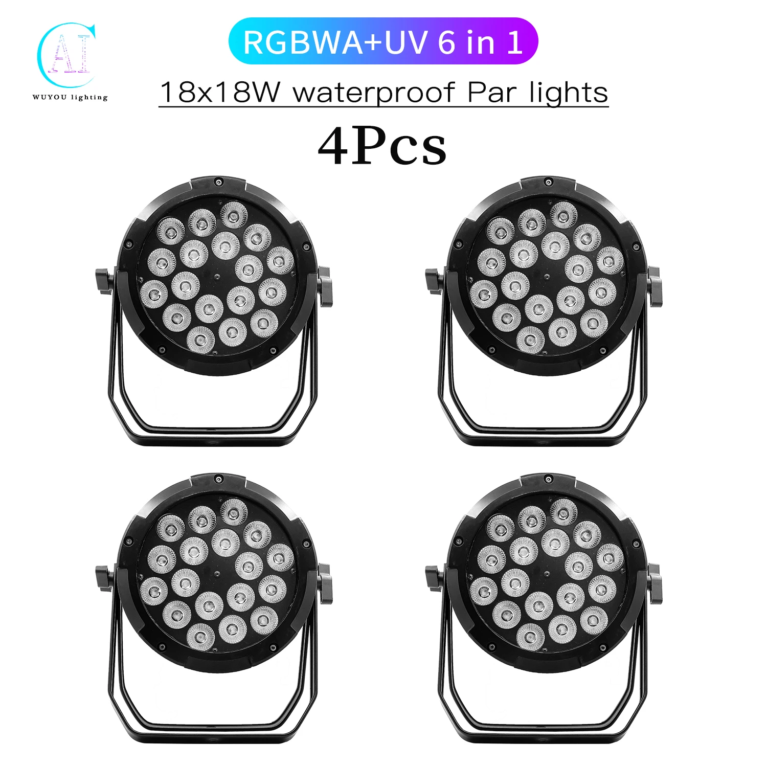 

4 шт. 18x12 Вт RGBW/18x18WRGBWA УФ 6 в 1 светодиодный водонепроницаемый прожектор Par, уличный прожектор для представлений, сценический свет, DJ диско, фест...