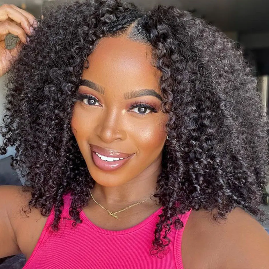 

TRACY HAIR 13x4 Afro Kinky Curly Bob Wig Lace Front Human Hair Wigs Short Bob Wig Pre-Plucked Human Hair Lace Frontal Wig