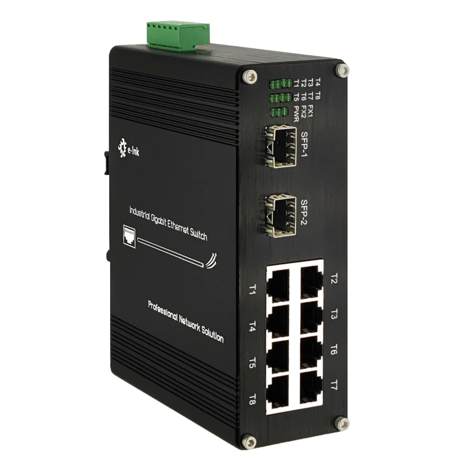 

Industrial 8 Port 10 100 1000T 802.3at PoE + 2 Port 1000BASE X Ethernet Switch