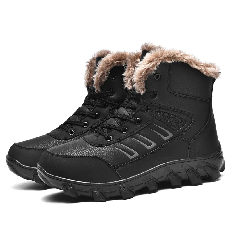 

Winter Sneakers for Men Plus Velvet Thick Warm Waterproof Rubber Bottom Hiking Shoe Comfortable Breathable Outdoor Sports Shoes